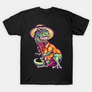 Dinosaur t-rex in summer holyday T-Shirt